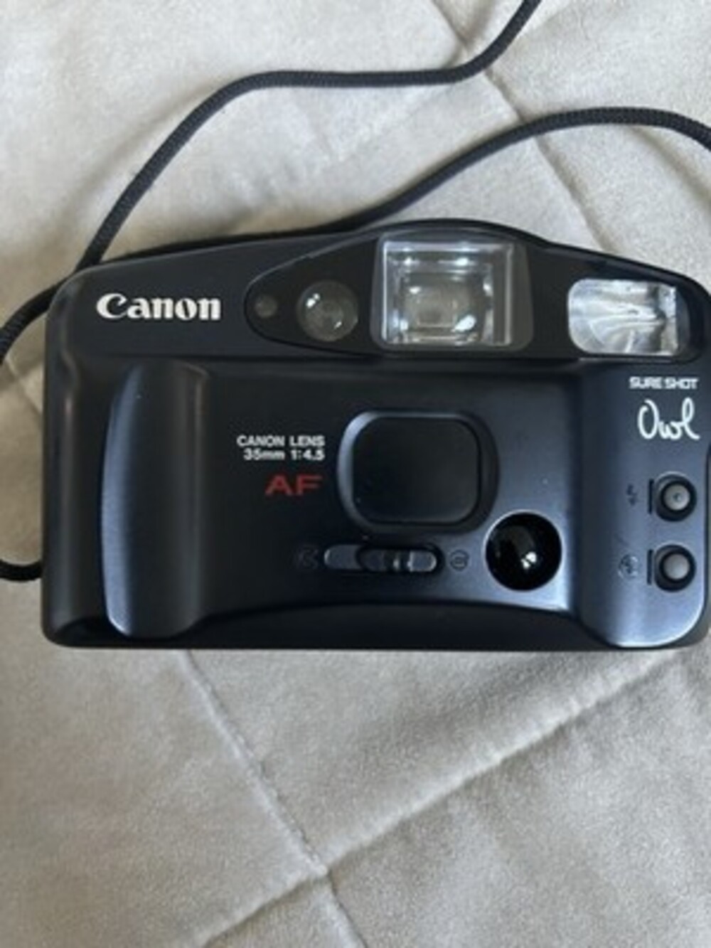 Canon Sure Shot Owl 35mm Film Camera Black Tested